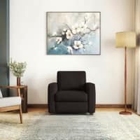 Apollo High Back 1 Seater  Fabric Sofa In Deep Brown Velvet Colour