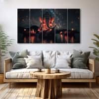 The Castle Decor Lord Ganesha Wall Painting Wooden Framed 27x48 Inch (Style 8)
