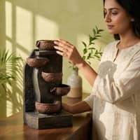 Water Fountain Zen Harmony Cascading Water Fountain in Multicolor Colour
