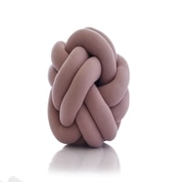 Nodo Cotton Knitted Knot Pillow  Pink 11X11 Inches