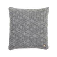 Bubbles Dark Grey Melange Quilted Cushion Cover 18X18 Inches