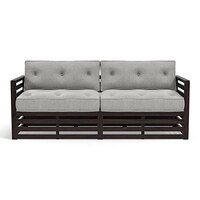 Raymond Wooden Sofa - American Walnut Finish (Vapour Grey) (Custom Set - Sofas : 0003; Standard Set - Sofas : none; Finish : american walnut; Sofa Material : fabric; Sofa Size : regular; Sofa Type : regular; Colour : vapour grey)
