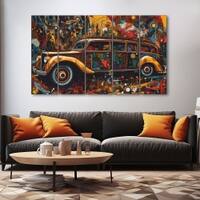 The Castle Decor Vintage Multicolour Wall Art Set of 5 Digital Painting 27x48 Inch