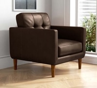 Shlok PU Leather Accent Chair- Brown