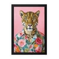 The Castle Decor Stylish Leopard Floral Shirt Wall Art 8x12 Inch