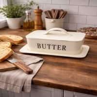 Galvanized Rectangular Butter Box In Beige Colour