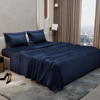 Stoa Paris Double Bedsheet with 2 Pillow Covers sheet with Mystique Blue