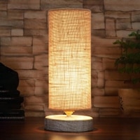 Chase Beige Jute table lamp with White Brushed wood base