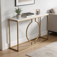 Splendour Metal Console Table in Gold Colour