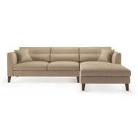 Lewis Sectional Sofa (Colour : Sandshell Beige, Cushion : Hard, Seater : Right Aligned 3 Seater + Right Aligned Chaise)