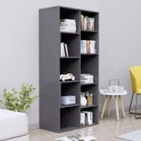 Hexa Engineered Wood Bookshelf Multipurpose Storage Rack in Slate Grey Colour