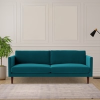 Tharoli Velvet 3 Seater Sofa Teal in Blue Colour