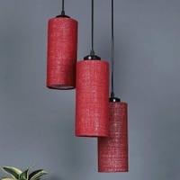 Roberto Maroon Natural Fiber Cluster Hanging Light