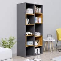 Hexa Engineered Wood Bookshelf Multipurpose Storage Rack in Slate Grey and Giant Wood Colour