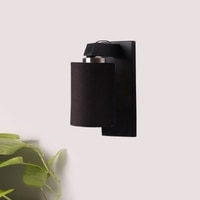 Devansh Solid Wood Electric Wall Light in Brown Colour with Black Shade Count of 1 Light
