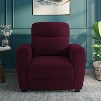 Alvaro Velvet 1 Seater Sofa Red wine Color