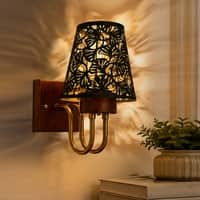 Devansh Metal Electric Wall Light in Black Colour with Blue Shade Count of 1 Light