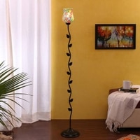 Rothwell Black Glass Shade Floor Lamp