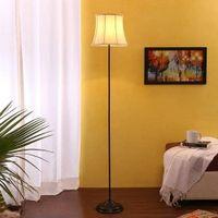 Rupert Black Cotton Shade Floor Lamp