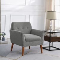 Thomas Boucle Fabric Arm Chair in Grey Colour