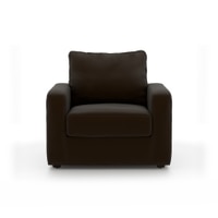 Apollo Compact 1 Seater Leatherette Sofa in Chocolate Colour