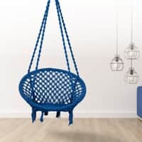 Swingzy Cotton Round Swing for Adults Blue Without Accessories
