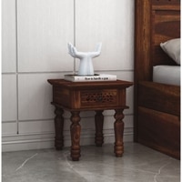 Anaisha Solid Wood Bedside Table in Teak Finish