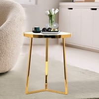 Metalsmith Marble Side Table in Gold Finish
