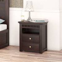 Madhavi Solid Wood Bed Side In Walnut Teak Finsh