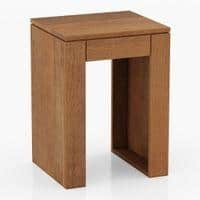 Epsilon Solid Wood Side Table In Amber Walnut Finish
