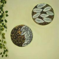 MultiColor Wall Art (Set of 2) with Embossed 3d looks hand work of marble dust on wooden panel