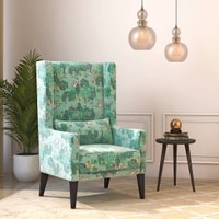 Morgen Solid Wood Lounge Chair in Chitra Velvet Colour