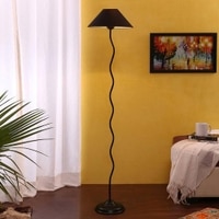Tory Black Cotton Shade Floor Lamp
