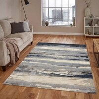 Etta Sky Blue Solid Hand-Tufted Viscose 6X4 Feet Carpet