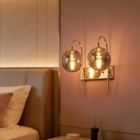 Eliante Modern Wall Lights Mild Steel & Glass Material Gold & Smoke Finish