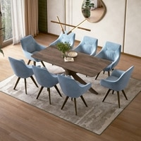 Anderson Solid Wood 8-Seater Dining Table With Set of 4  Wella Dining Chair