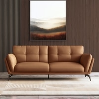 Vetra 3 Seater Leather Sofa In Pecan Brown Colour