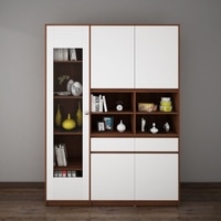 Noble Multi Storage Cabinet Walnut And Frosty White