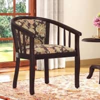 Bella Solid Wood Lounge Chair Finish Mahogany with Chintz Floral Colour