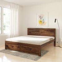 Finn Solid Wood King Size Non Storage Bed In Provincial Teak Finish