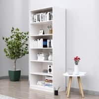Hexa Engineered Wood Bookshelf Multipurpose Storage Rack in Frosty White Colour
