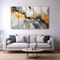 The Castle Decor Marble Texture Wall Art Set of 5 27x48 Inch