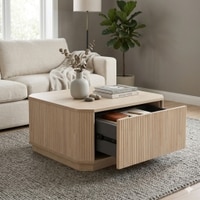 Scandinavian Ludlow Square Coffee Table Natural Wood Finish