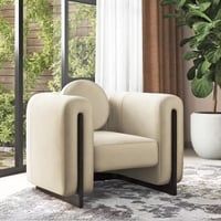 Reno Lounge Chair in Biscuit Velvet Colour