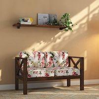 Farmone 2 Seater Wooden Sofa (Red)