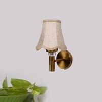 Devansh Gold Wall Mounted Lamp With Beige Jute Shade