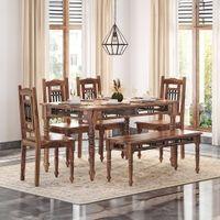 Bunai Solid Wood Bench In Teak Finish