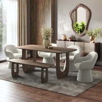 Aero Solid Wood Dining Bench In Danish Walnut Finish