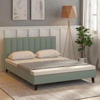 Dallas Engineered Wood Queen Size Non Storage Bed In Provincial Teak Finish