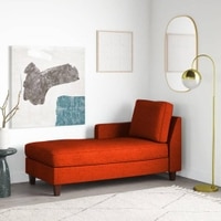 Alba Fabric Chaise Launger in Orange Colour